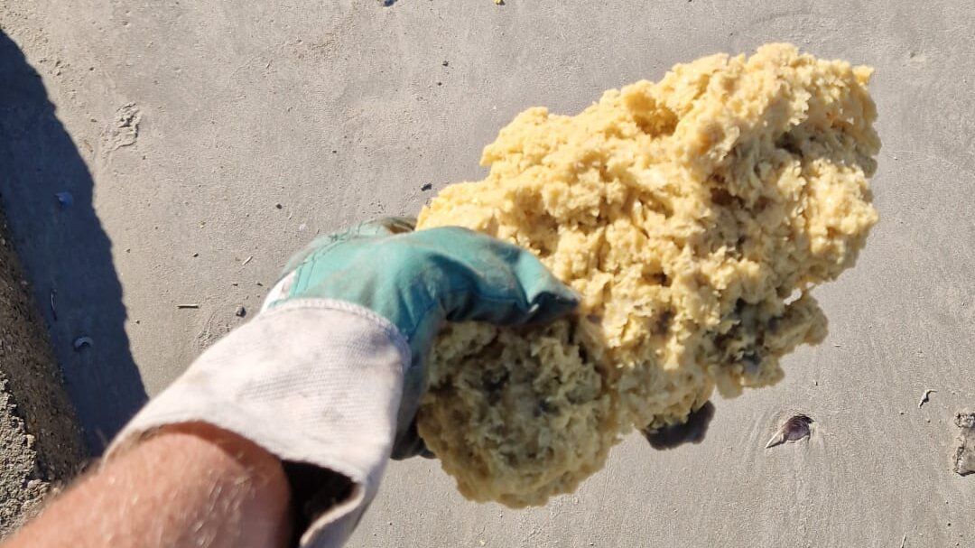 Grumi di paraffina sulla spiaggia