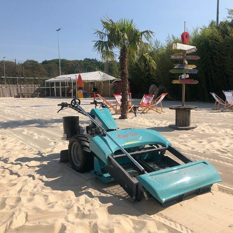 Several beach cleaners BeachTech Sweepy Hydro in use against Nurdles on Sri Lanka