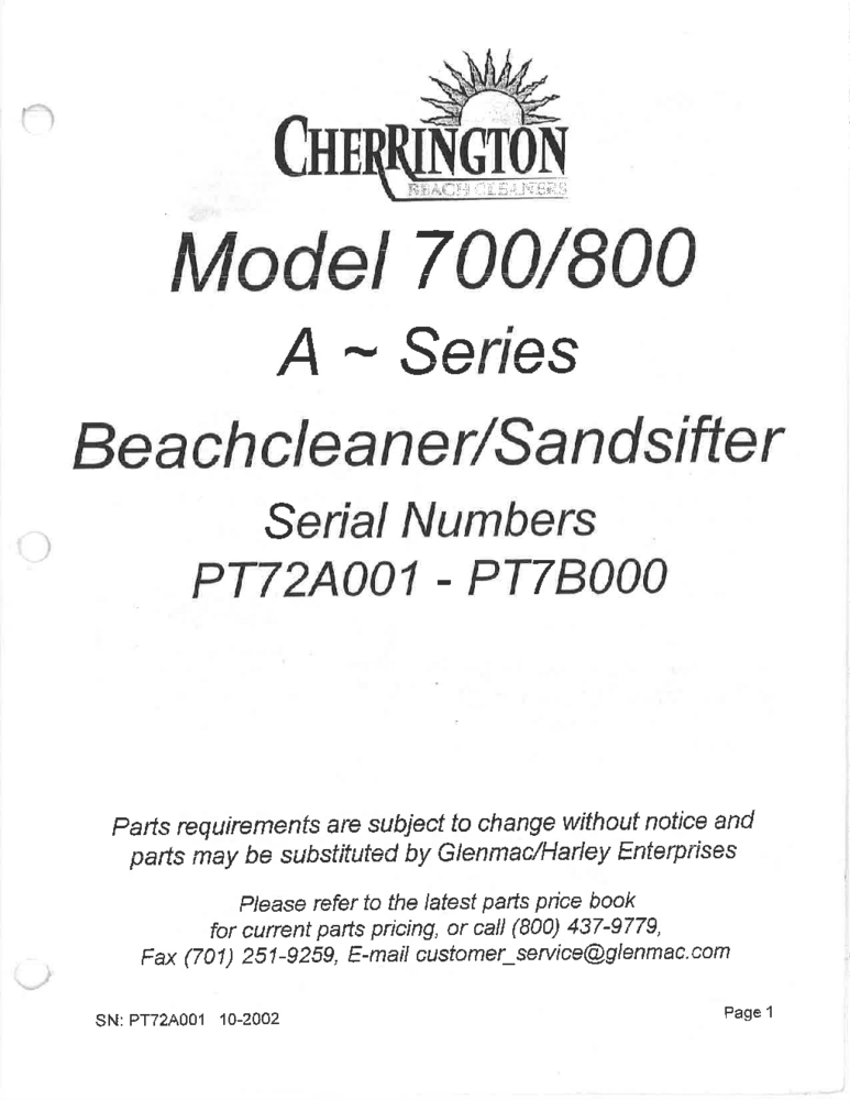 Cherrington Spare Parts - Home - BeachTech