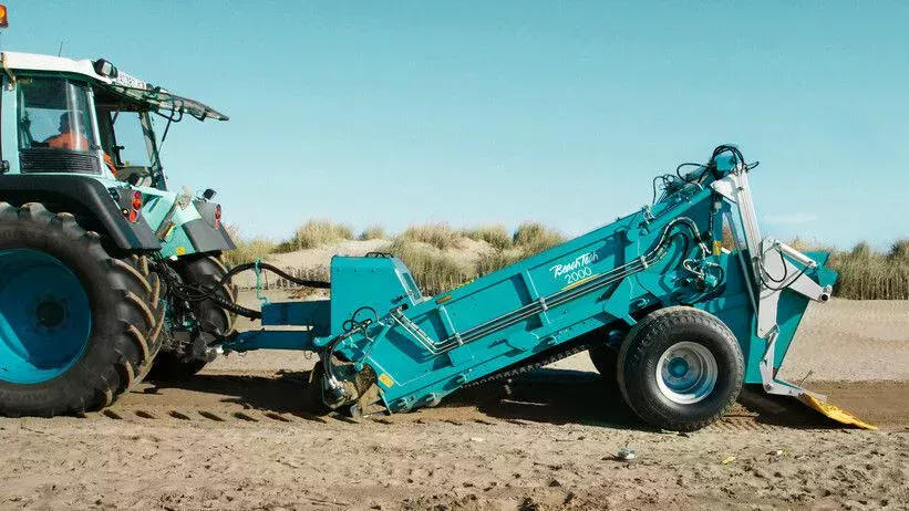 BeachTech 2000 beach cleaner with a tractor