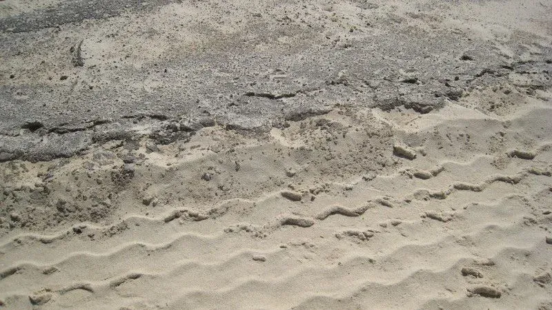 Sand mit Öl verschmutzt
