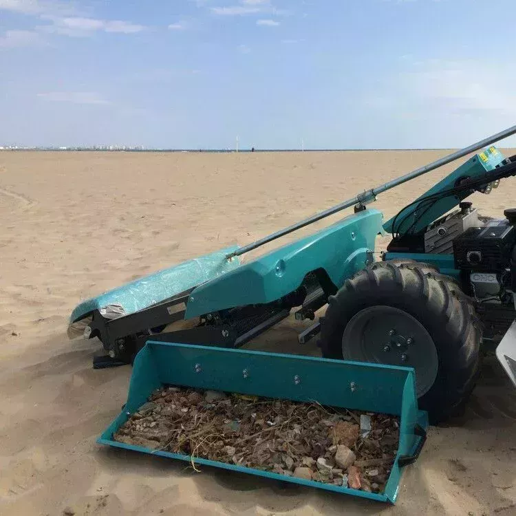 Walk-Behind beach cleaner BeachTech Sweepy collection container